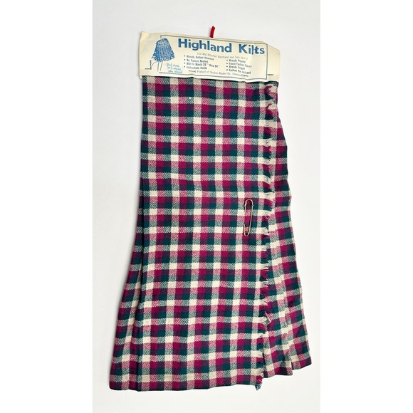 Vintage Highland Kilt Kit Wool Blend Fabric Plaid DIY Scottish Skirt Shulin Mill - Picture 1 of 7